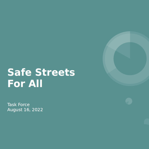 title page for the Safe Streets 4 All grant